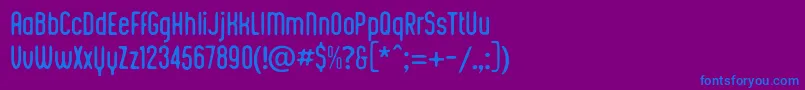 Kustomtype  Integra Chic Font – Blue Fonts on Purple Background