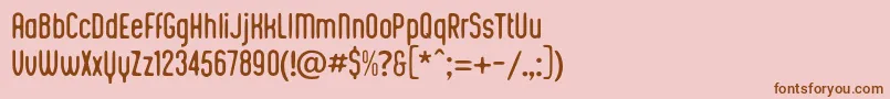 フォントKustomtype  Integra Chic – ピンクの背景に茶色のフォント