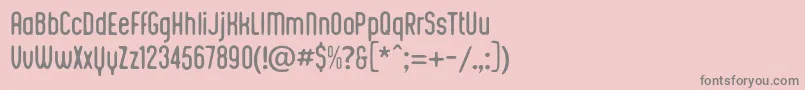 フォントKustomtype  Integra Chic – ピンクの背景に灰色の文字
