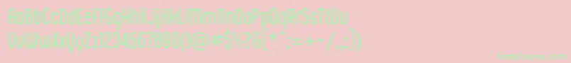 Шрифт Kustomtype  Integra Chic – зелёные шрифты на розовом фоне