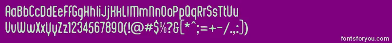 Kustomtype  Integra Chic Font – Green Fonts on Purple Background