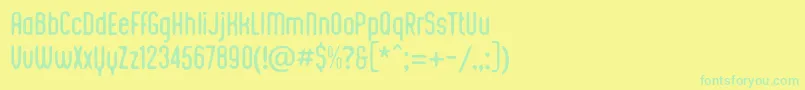 Kustomtype  Integra Chic-fontti – vihreät fontit keltaisella taustalla
