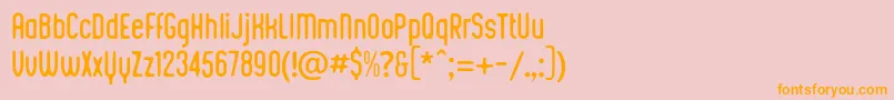 Шрифт Kustomtype  Integra Chic – оранжевые шрифты на розовом фоне