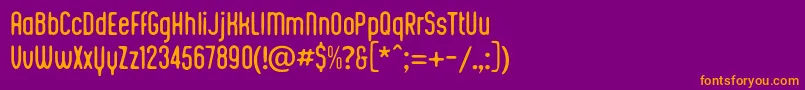 Kustomtype  Integra Chic Font – Orange Fonts on Purple Background