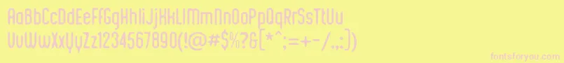 Kustomtype  Integra Chic-fontti – vaaleanpunaiset fontit keltaisella taustalla