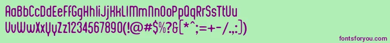 Kustomtype  Integra Chic Font – Purple Fonts on Green Background