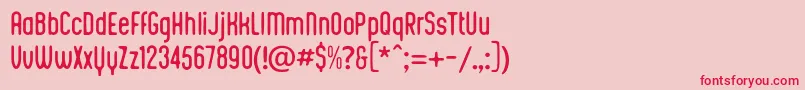 Kustomtype  Integra Chic-fontti – punaiset fontit vaaleanpunaisella taustalla