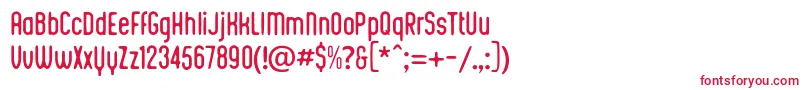 フォントKustomtype  Integra Chic – 白い背景に赤い文字