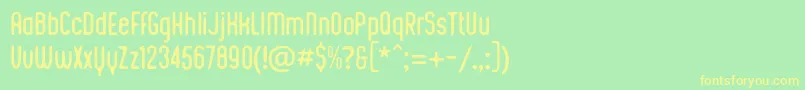 Kustomtype  Integra Chic-fontti – keltaiset fontit vihreällä taustalla
