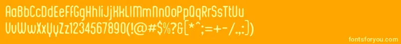 Kustomtype  Integra Chic Font – Yellow Fonts on Orange Background