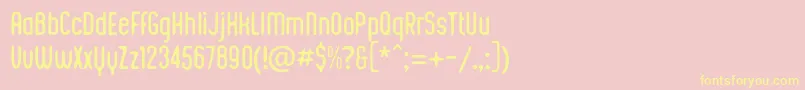 Kustomtype  Integra Chic-fontti – keltaiset fontit vaaleanpunaisella taustalla