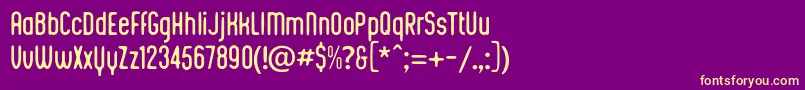 Kustomtype  Integra Chic Font – Yellow Fonts on Purple Background