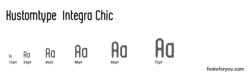 Размеры шрифта Kustomtype  Integra Chic