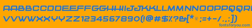 Kwajong italic Font – Blue Fonts on Orange Background