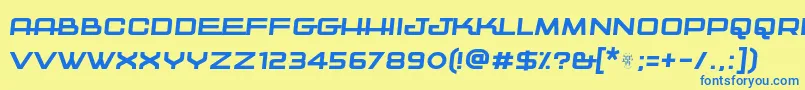 Kwajong italic Font – Blue Fonts on Yellow Background