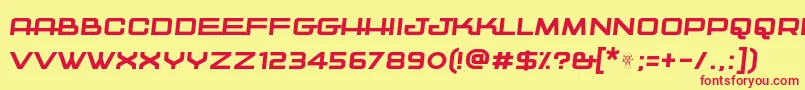 Kwajong italic Font – Red Fonts on Yellow Background