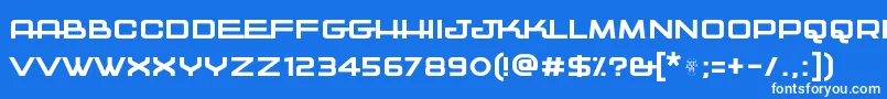 フォントKwajong – 青い背景に白い文字