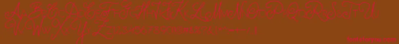 Kwintus Halved Font – Red Fonts on Brown Background