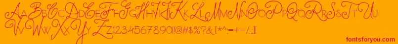 Kwintus Halved Font – Red Fonts on Orange Background