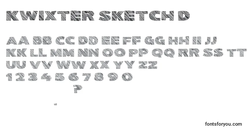 Schriftart Kwixter Sketch D – Alphabet, Zahlen, spezielle Symbole