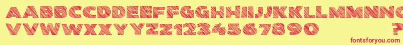 Kwixter Sketch D Font – Red Fonts on Yellow Background