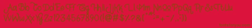 Kylie Jeslyn Font – Brown Fonts on Red Background