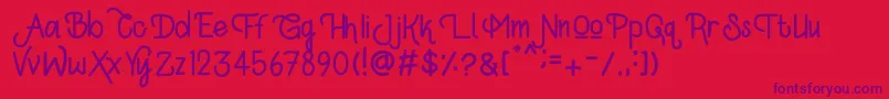 Kylie Jeslyn Font – Purple Fonts on Red Background