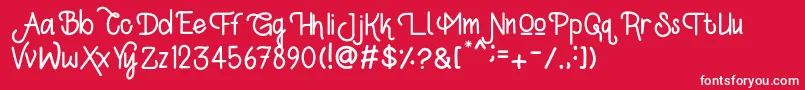 フォントKylie Jeslyn – 赤い背景に白い文字