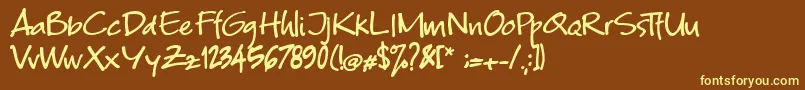 kyoto northern-fontti – keltaiset fontit ruskealla taustalla