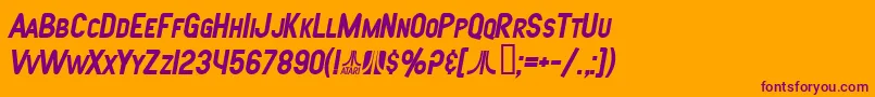 SfAtarianSystemBoldItalic Font – Purple Fonts on Orange Background