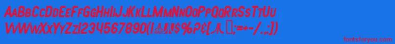 SfAtarianSystemBoldItalic Font – Red Fonts on Blue Background