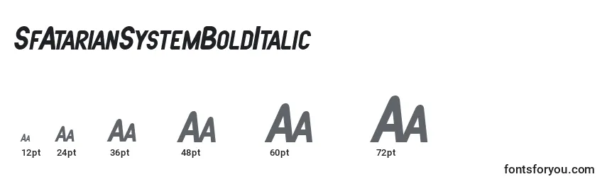 SfAtarianSystemBoldItalic Font Sizes