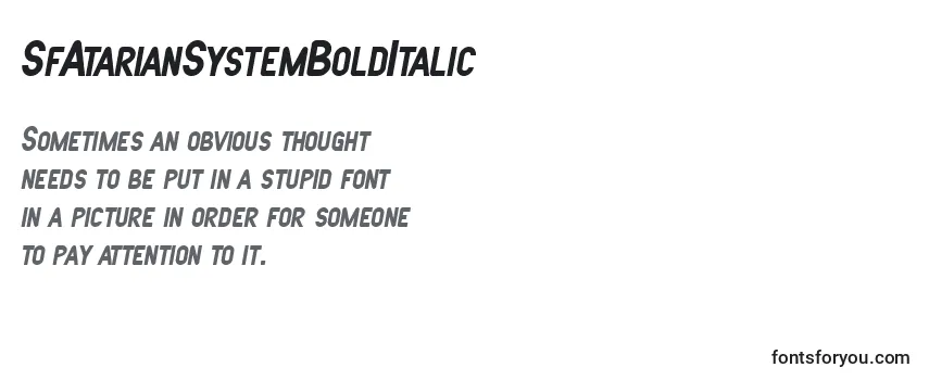 SfAtarianSystemBoldItalic Font