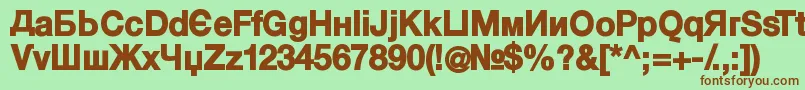 KyrillaSansSerif Black Font – Brown Fonts on Green Background