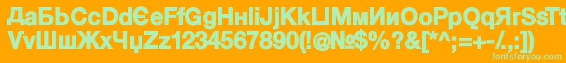Шрифт KyrillaSansSerif Black – зелёные шрифты на оранжевом фоне