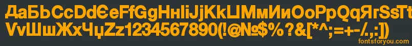 フォントKyrillaSansSerif Black – 黒い背景にオレンジの文字