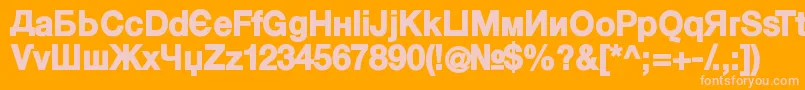 KyrillaSansSerif Black Font – Pink Fonts on Orange Background