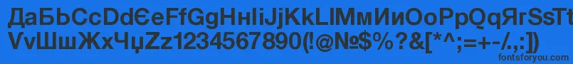 KyrillaSansSerif Bold Font – Black Fonts on Blue Background