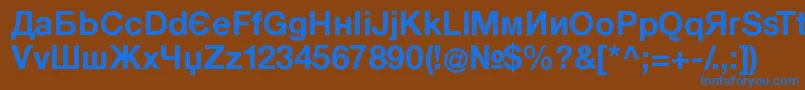 KyrillaSansSerif Bold Font – Blue Fonts on Brown Background