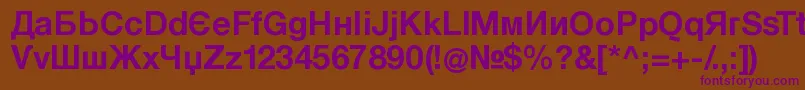 KyrillaSansSerif Bold Font – Purple Fonts on Brown Background