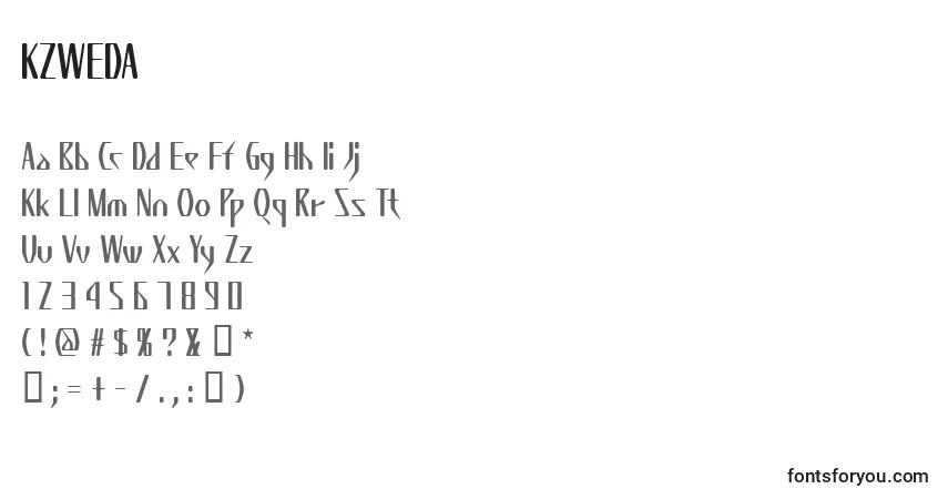 Шрифт KZWEDA   (132073) – алфавит, цифры, специальные символы