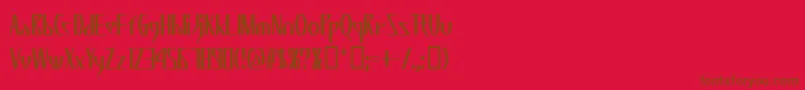 Fonte KZWEDA   – fontes marrons em um fundo vermelho