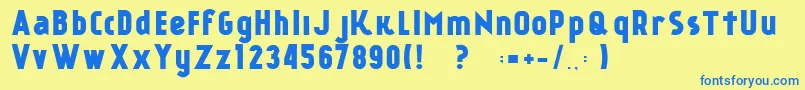 KР°nkinFREE FONT Font – Blue Fonts on Yellow Background