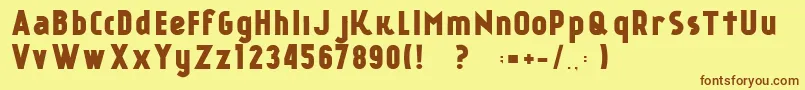 Saiba mais sobre a fonte KР°nkinFREE FONT Fonte KР°nkinFREE FONT – fontes marrons em um fundo amarelo
