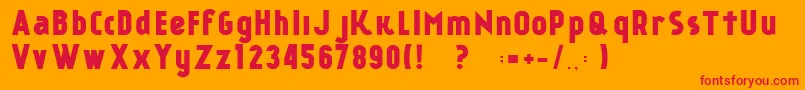 Fonte KР°nkinFREE FONT – fontes vermelhas em um fundo laranja