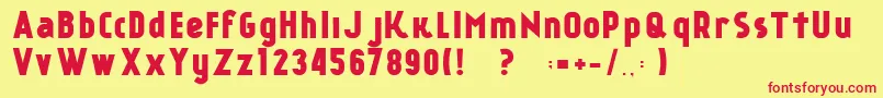 KР°nkinFREE FONT-fontti – punaiset fontit keltaisella taustalla