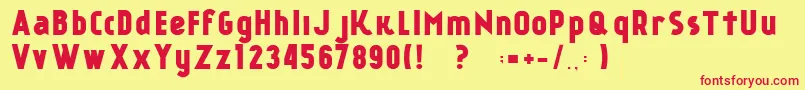 Fonte KР°nkinFREE FONT – fontes vermelhas em um fundo amarelo