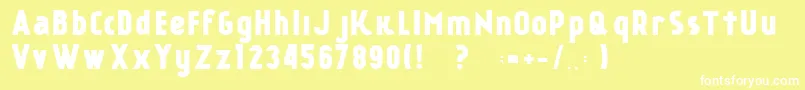 Fonte KР°nkinFREE FONT – fontes brancas em um fundo amarelo