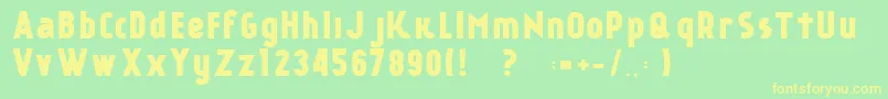 KР°nkinFREE FONT Font – Yellow Fonts on Green Background