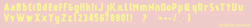 フォントKР°nkinFREE FONT – 黄色のフォント、ピンクの背景